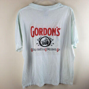 VTG Gordon's Gin Logo T Shirt XL Single Stitch Art Logo 2 sided doubles tennis